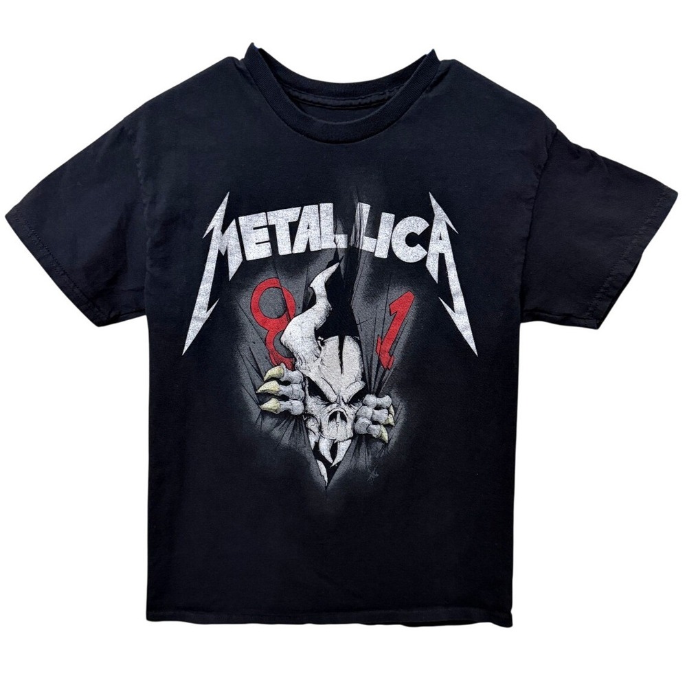 Metallica Graphic T-Shirt Mens Medium Black Skull 81 Band Rock Tee 2022